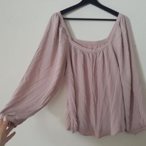 2 blouses! 1 blush pink, 1 white Boho bishop puffy sleeves cottage core